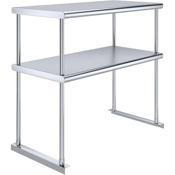Amgood 18 in. x 36 in. Stainless Steel Double Deck Over Shelf AMG DOS-1836 - main