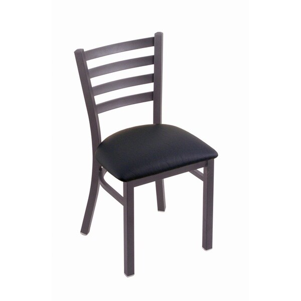 Holland Bar Stool Co 400 Jackie 18" Chair with Pewter Finish and Black Vinyl Seat 40018PWBlkVinyl - main