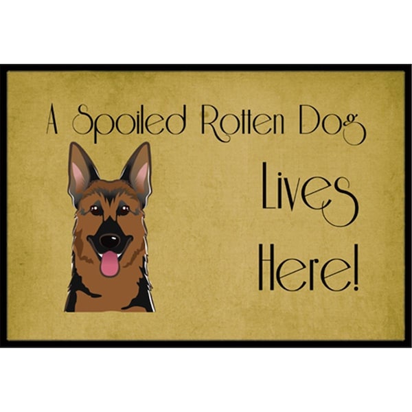 Carolines Treasures BB1459MAT German Shepherd Spoiled Dog Lives Here Indoor & Outdoor Mat, 18 x 27 in. BB1459MAT - main