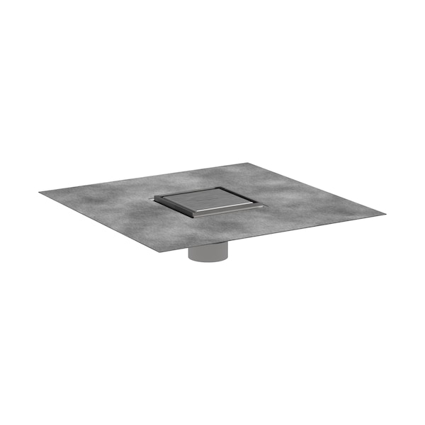 Hansgrohe Brilliance Point Drain Set 4"x 4" Trim Tileable Rear Cover and Rough in Brushed Stainless Steel 56130801 - main