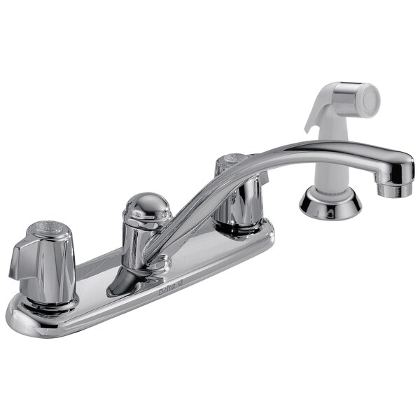 Delta 2100 / 2400 Series Two Handle Kitchen Faucet With Spray In Chrome 2400LF - main