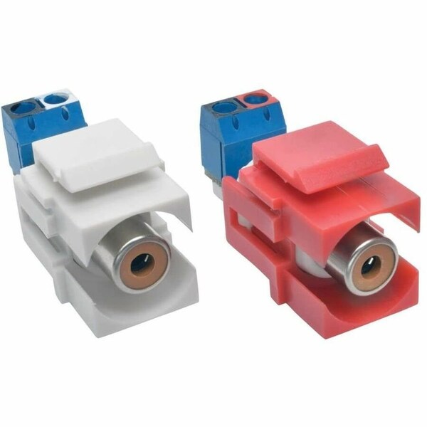 Tripp Lite RCA FEMALE AUDIO TO SCREW TERMINAL KEYSTONE JACK KIT RED/WHITE A050-000-ST-KJ - main
