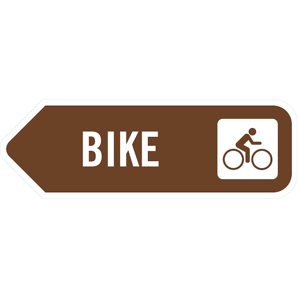 Lyle Bike Arrow w/symbol, 24x6, Non-Reflective, Brown G-14446-NA_24x6 - main