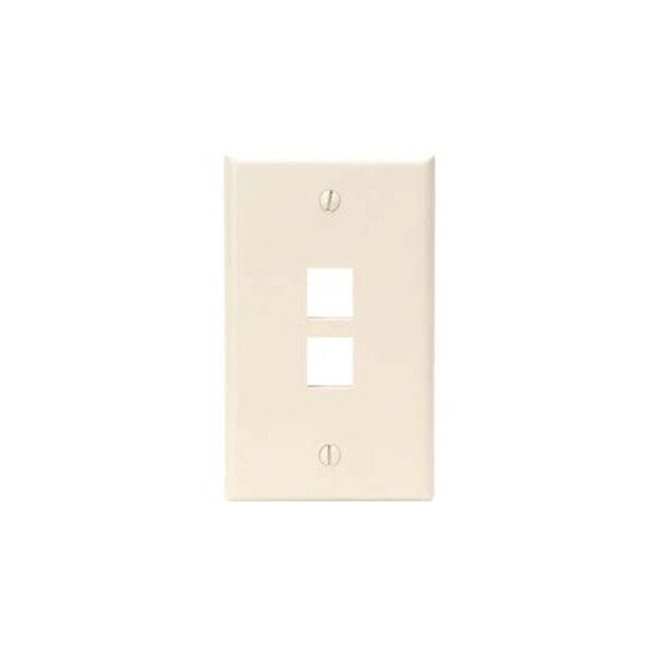 Leviton 2-Port Wallplate Unloaded, 1-Gang Use W/Snap-In Modules 41080-2TP - main
