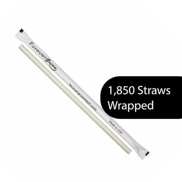 Beyondgreen White Giant Straws, Unwrapped, 1850PK STR1025A - main