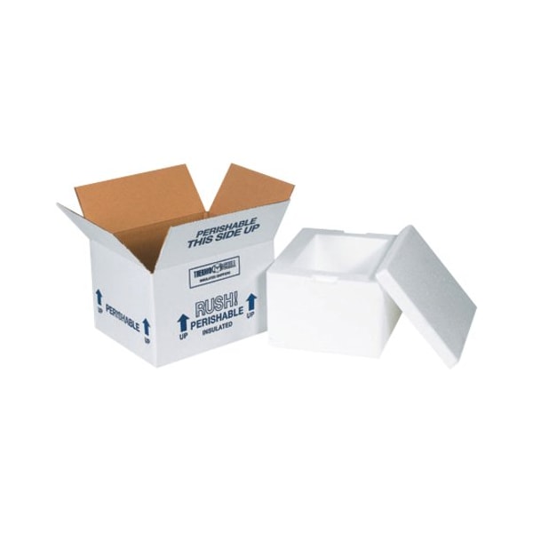 Partners Brand Insulated Shipping Kits, 8" x 6" x 4 1/4", White, PK12 204C - main