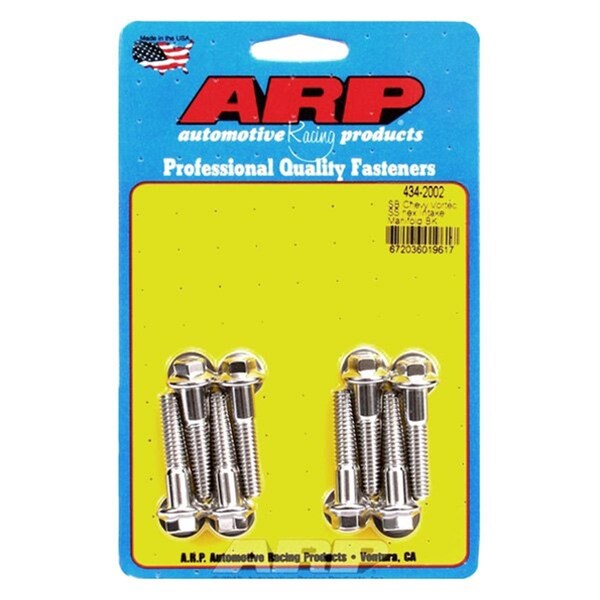 Arp 4342002 6 Point Stainless Steel Intake Bolt Kit for Small Block Chevy ARP434-2002 - main