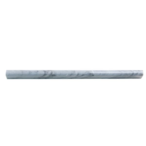 Apollo Tile Cloud Gray 1x12 Bardiglio Nuvolato Marble Polished Pencil Liner Tile Trim 0.5 sqft/case, 10PK APLMBA881PA - main