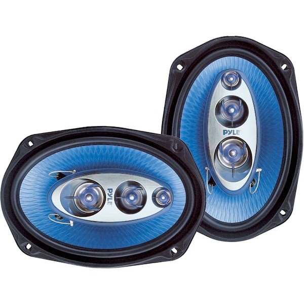 Pyle Pyle6 in x 9 in Car Sound Speaker (Pair) - Upgraded Blue Poly Injection Cone, 400W Power, ASV Coil PL6984BL - main