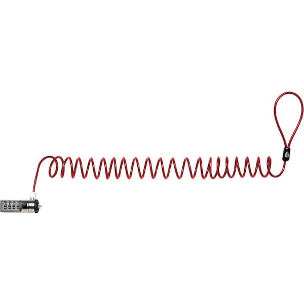 Kensington Portable Combination Laptop Lock with 6 ft. Cable, Red 64671 - main