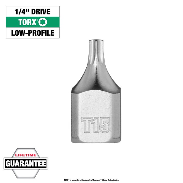 Milwaukee Tool Bit Socket, 1/4" Drive, Chrome, S2 Steel 45-34-1106 - main
