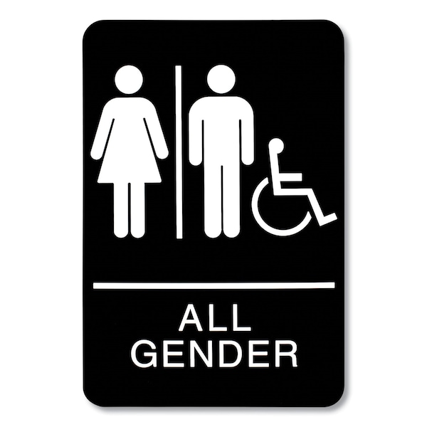 Headline Sign All Gender (with Wheelchair), 6" W x 9" H 9486 - main