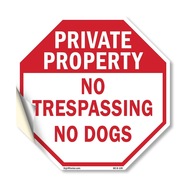 Signmission Private Property No Trespassing No, 18 Inch X 18 Inch, Vinyl Decal OC-D-18-139 - main