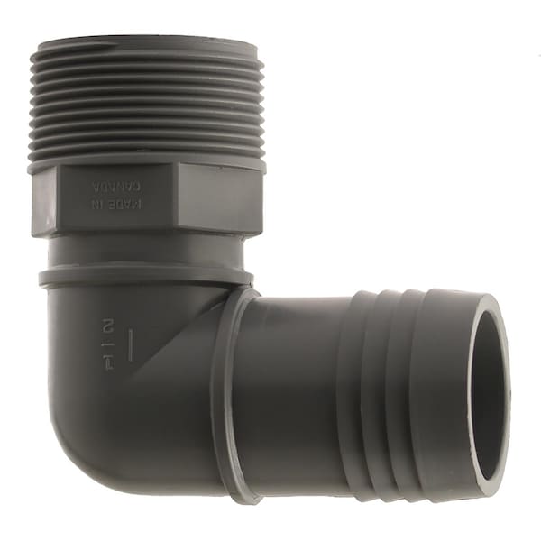 Westlake Pipe & Fittings Boshart Industries 1-1/2 in. MPT X 1-1/2 in. D Insert Polypropylene Combination Elbow 1 pk UPPME-15 - main