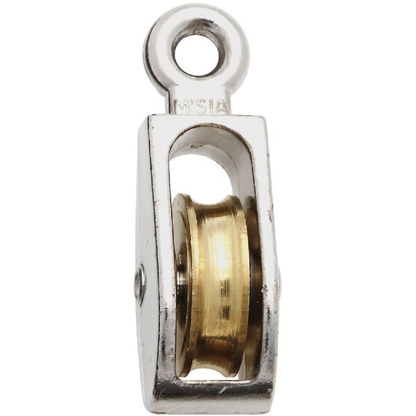 National Hardware 1'' O.D. Single Fixed Eye No-Rust Rope Pulley N223-404 - main