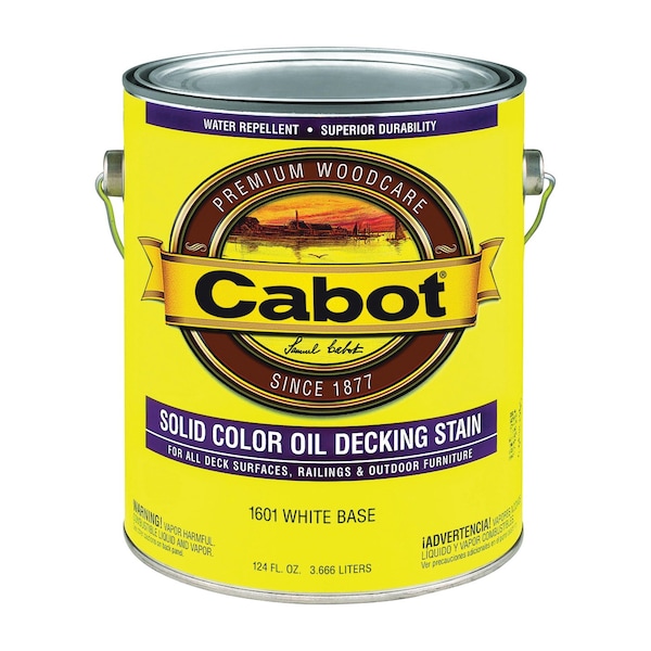 Cabot Solid Color Oil Deck Stain, White Base, 1 Gal. 140.0001601.007 - main