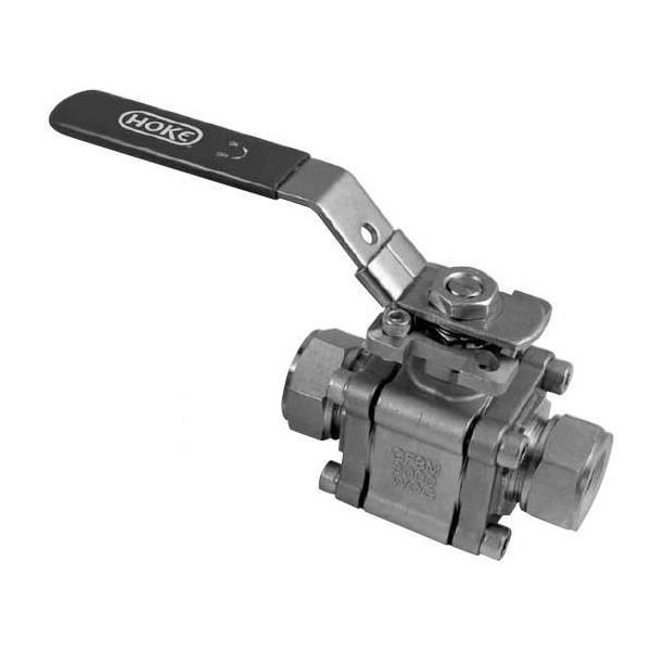 Hoke 7500 Series 3-Piece Full Port Ball Valves, 3/8in Tube x 3/8in Tube, 3000 PSI 7520G6Y - main