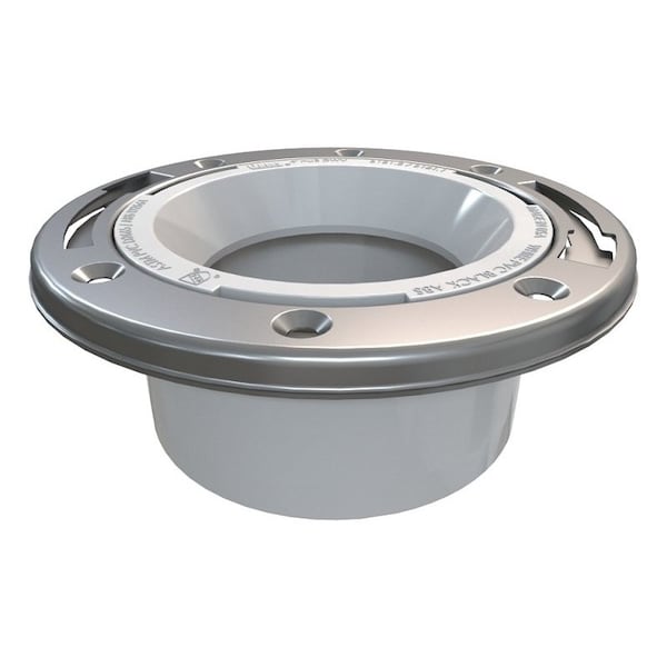 Oatey Closet Flange, 4 in Connection, PVC, White, For: 4 in Pipes 43499 - main