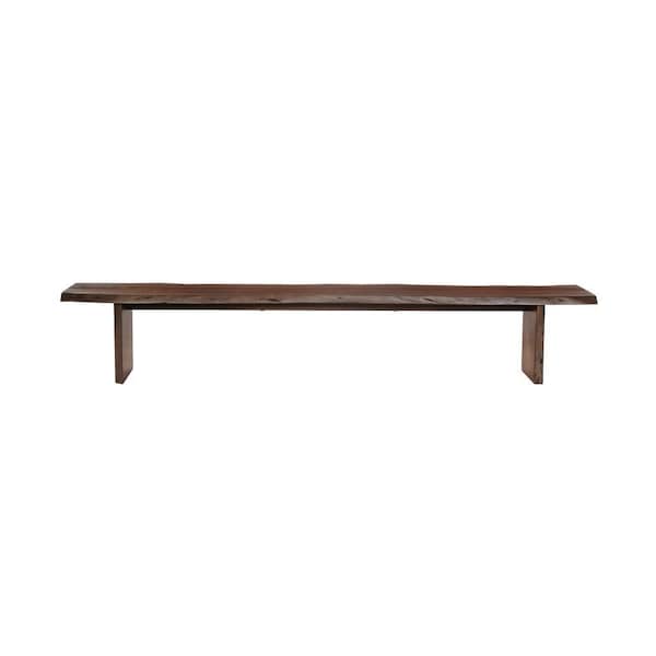 Homeroots 72in Brown Solid Wood Solid Wood Live Edge Dining Bench 636209 - main