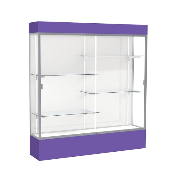 Ghent Lighted Floor Display Case 72x80x16, White, Satin 3176WB-SN-PE - main