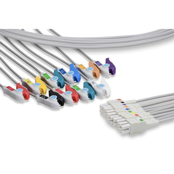 Ilc Replacement EKG Cable GE HEALTHCARE MAC 5500 EKG LEADWIRES PINCH/GRABBER - main