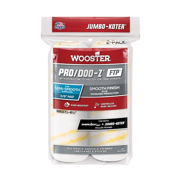 Wooster COVER PAINT ROLLER 4-1/2IN Pair White RR371-4 1/2 - main