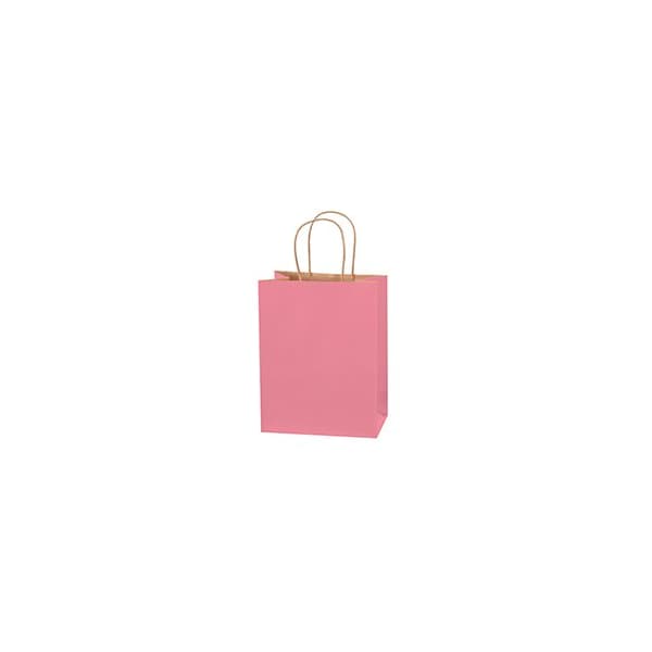 Bubblefast 250-8 x 4 1/2 x 10 1/4'' Pink Tinted Shopping Bags, 250PK BFBGS116PI - main