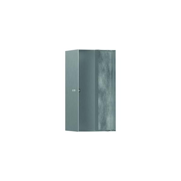 Hansgrohe XtraStoris Rock Wall Niche with Tileable Door 12"x 6"x 5.5" in Brushed Stainless Steel 56088800 - main