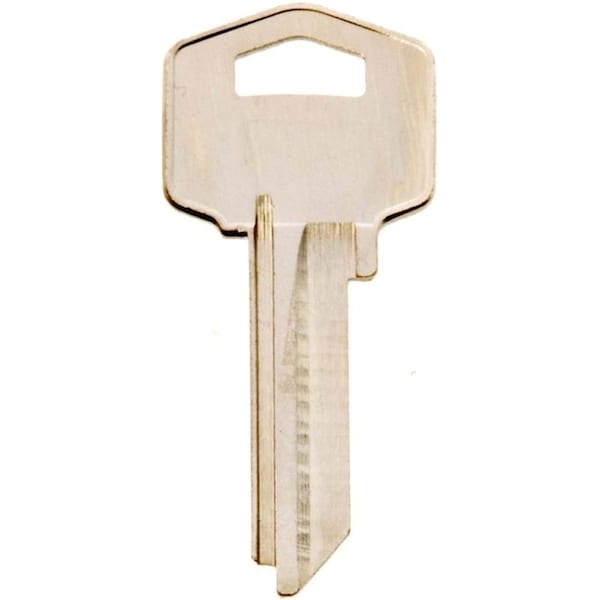 Hy-Ko Key Blank, Brass, Nickel, For: Harloc/Tesa Cabinet, House Locks and Padlocks 11010HR2 - main