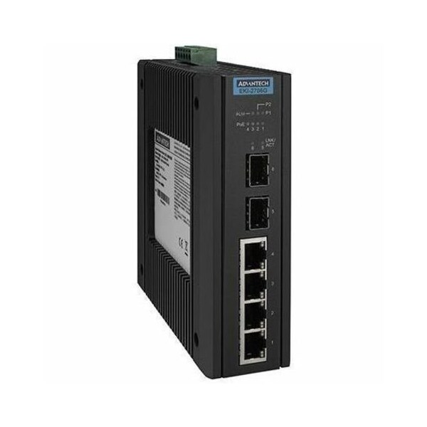 Advantech 4GE PoE + 2G SFP Ind. Unmanaged Switch EKI-2706G-2FPI-A - main
