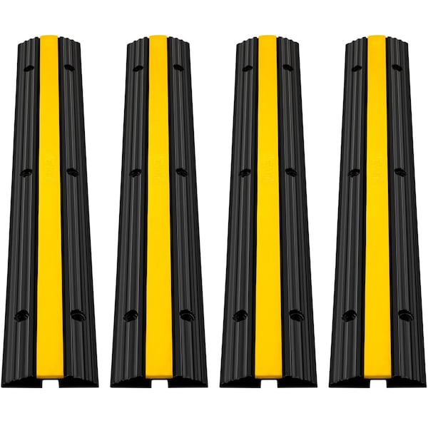 Vevor 3 Pcs 2-Cable Rubber Electrical Wire Cover Cord Protector Ramp 11000 lbs, 3PK RPS2-1010-3 - main