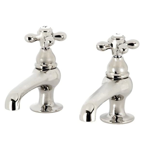 Kingston Brass Basin Tap Faucet with Metal Cross Handle, Polished Nickel KS3206AX - main