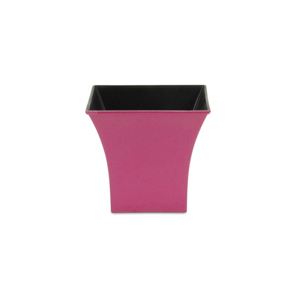 Homeroots 5in Hot Pink Recycled Plastic Indoor Outdoor Square Pot Planter 488326 - main