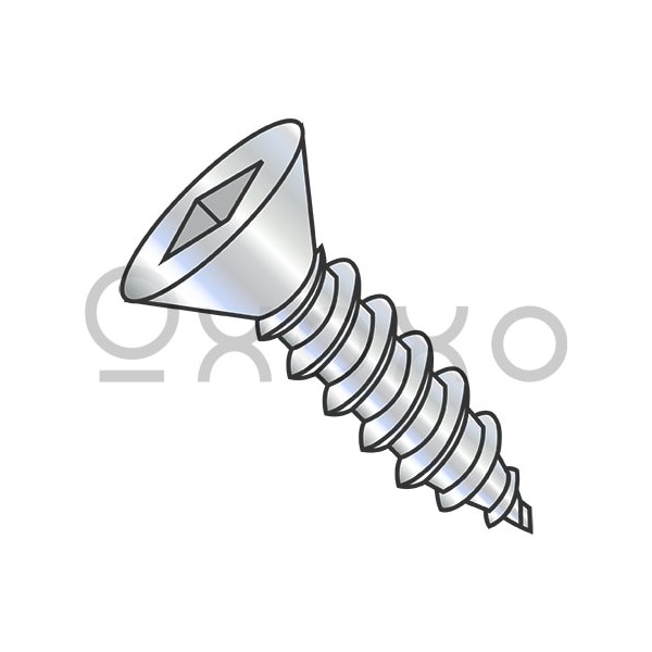 Oxoxo 12-11X1 Square Flat Self Tapping Screw Type A Fully Threaded Zinc And Bake, 5000PK 455950 - main