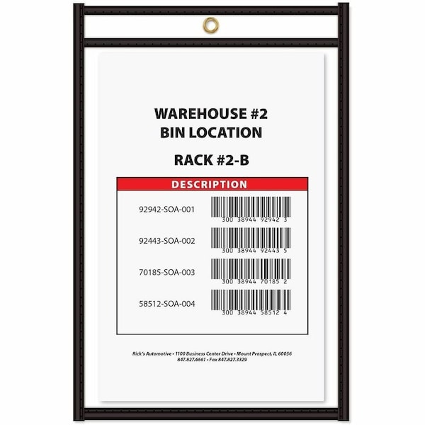 C-Line Products Shop Ticket Holders, Stitched, Both Sides Clear, 6 x 9, 25/BX 46069 - main