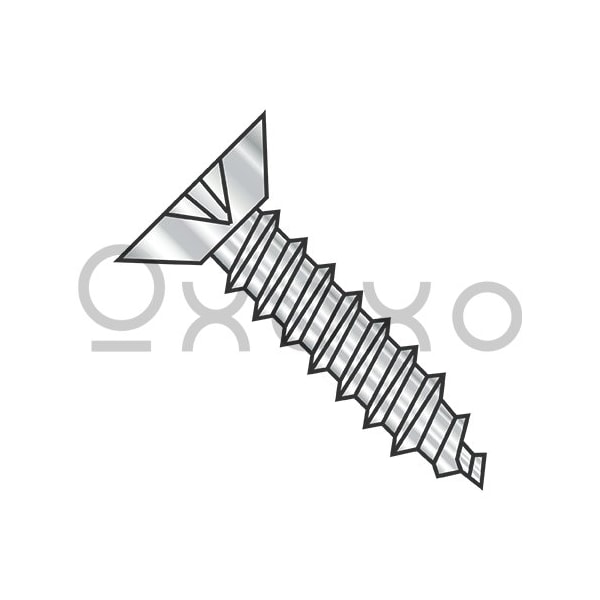 Oxoxo 7-19X1/2 Phillips Flat Undercut Self Tapping Screw Type A B Fully Threaded 18-8 Stainless, 5000PK 451610 - main