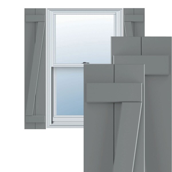 Ekena Millwork True Fit PVC Two Board Joined Board-n-Batten Shutters w/Z-Bar, Ocean Swell , 10 3/4W x 42H, PR TFP102BBF11X042CH - main