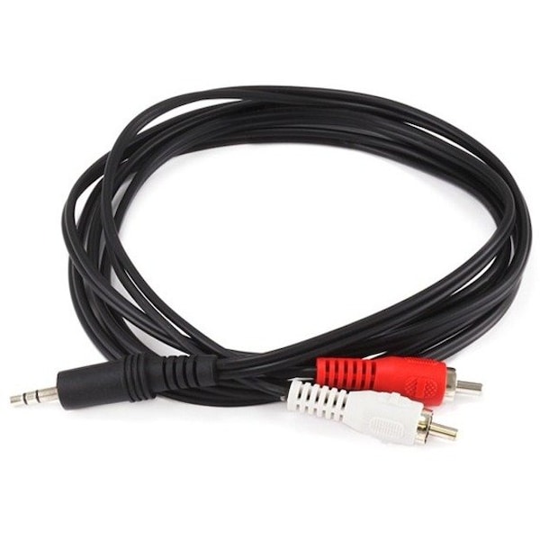 Monoprice 6ft 3.5mm Stereo Plug/2 RCA Plug Cable - Black 665 - main