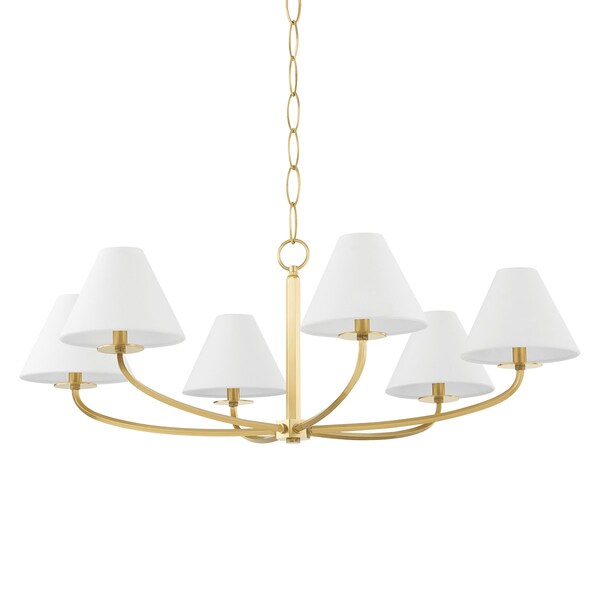 Hudson Valley Lighting Becki Owens X Stacey 6 Light Chandelier 40.25 In. Aged Brass BKO901-AGB - main