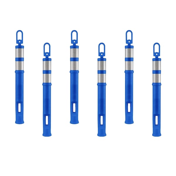 Xpose Safety 6 Pack 42in Ring Loop Blue Traffic Delineator Post, 6PK DLR-BLU-42-6-X-S - main