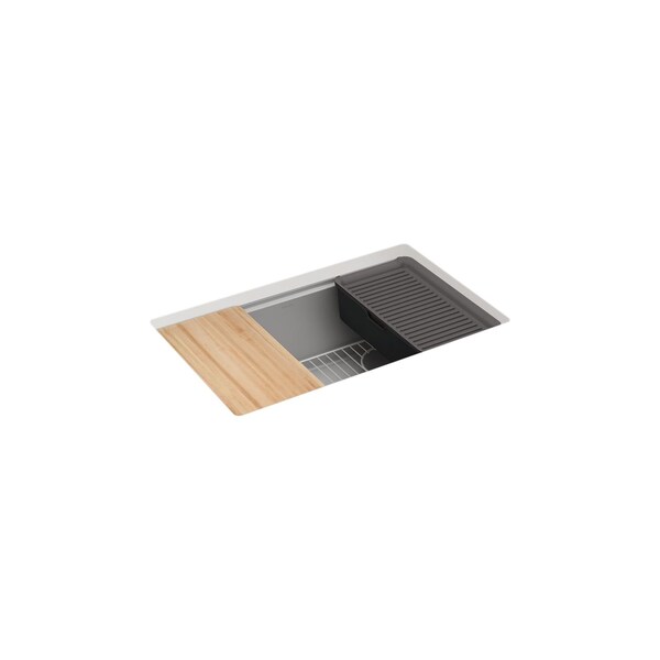 Kohler Billings 29 undermount single-bowl workstation kitchen sink Matte Grey 33712-PC-CM4 - main