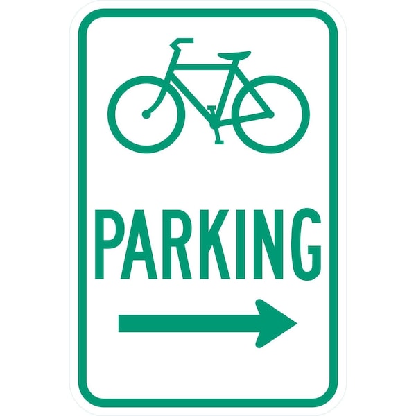 Lyle D4-3R, (Bike Sym) Parking --->, 12x18, High Intensity Prismatic, White G-4216-HI_12x18 - main