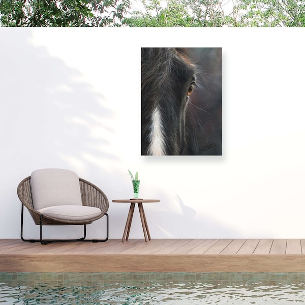 Trademark Fine Art Outdoor Canvas Art David Stribbling horse portrait Wall Art for Patios, or Gardens GRL01587-OC2432WR - main