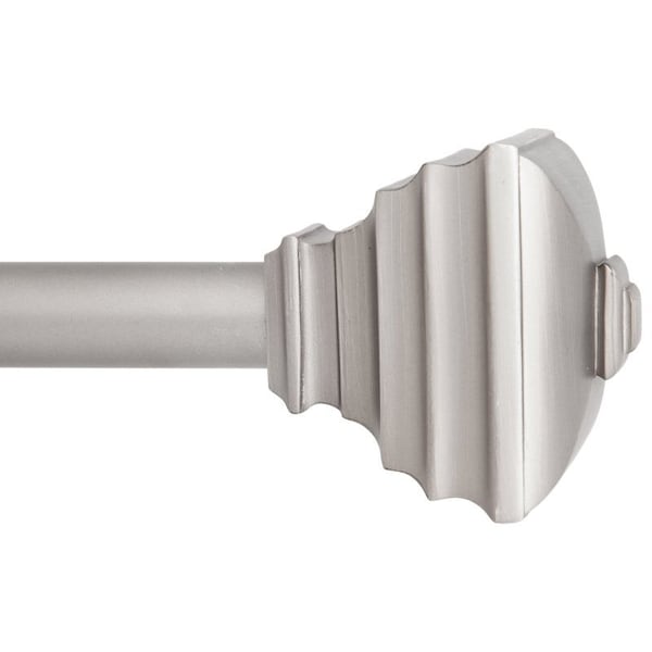 Kenney Mfg Curtain Rod, 34 in Dia, 36 to 66 in L, Metal, Satin Nickel KN80207 - main