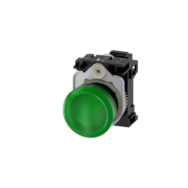 Siemens Indicator lights, 22 mm, round, plastic, green, lens, smooth 3SU1102-6AA40-3AA0 - main
