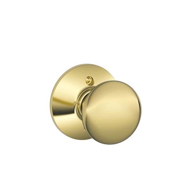 Schlage Residential Vis Pack Plymouth Knob Half Dummy Bright Brass Finish F170NVPLY605 - main