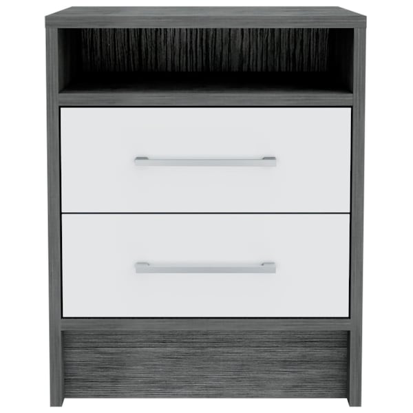 Homeroots 20" Wood Two Drawer Nightstand 477898 - main