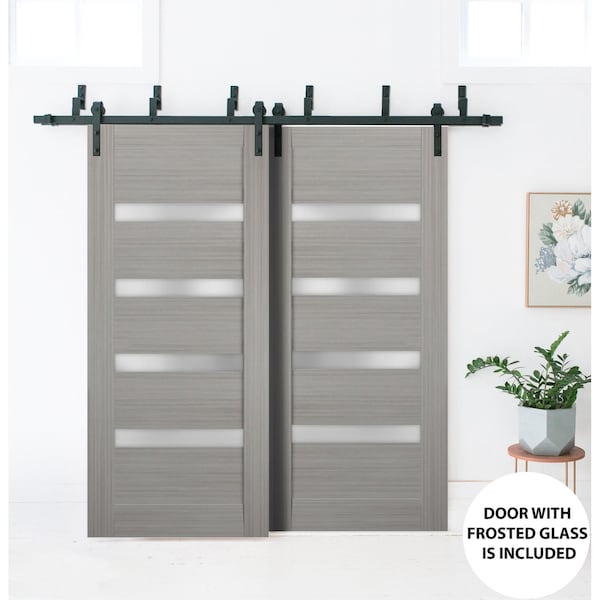Sartodoors Sliding Closet Barn Bypass Doors Solid Core Modern Interior QUADRO4113BBB-SS-36 - main