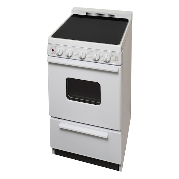 Premier Electric Range, 20 inW x 37.5 inH x 24.5 inD, 2.42 cu. ft. Oven, Smooth Glass Top Stove, White 805697 - main