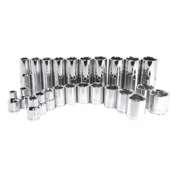 K-Tool International 3/8" Drive, 24mm Metric Socket, 6 Points, Standard 6Pt, Chrome 24mm, 3/8"Dr KTI-27124 - main